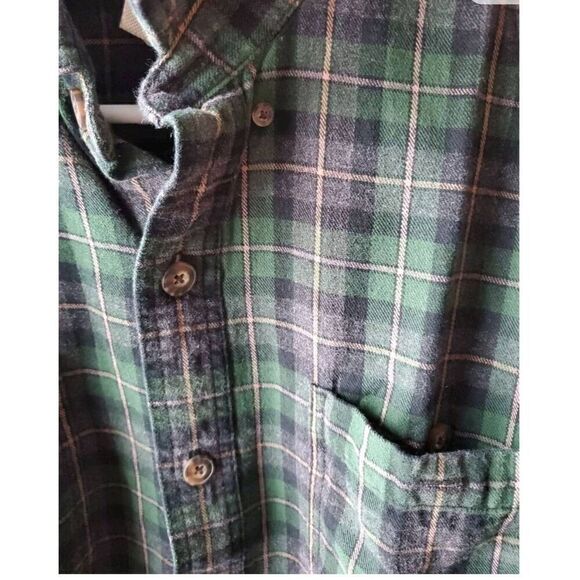 Duluth Trading Company Plaid Button Down Mens SZ L Green - Picture 10 of 11